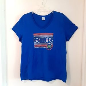 Florida Gator's Women's V-Neck T-shirt short sleeved blue and orange NWT